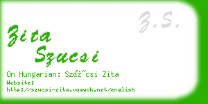 zita szucsi business card